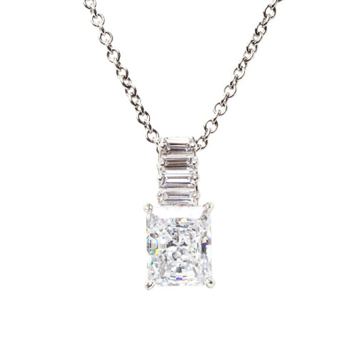 5CT EMERALD CUT DROP PENDANT - PF379/CZ
