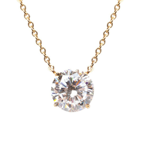 6.5CT ROUND STONE PENDANT - P12MMRD/CZ