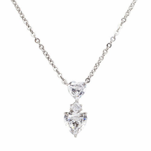 DOUBLE HEART PENDANT - PF678/CZ