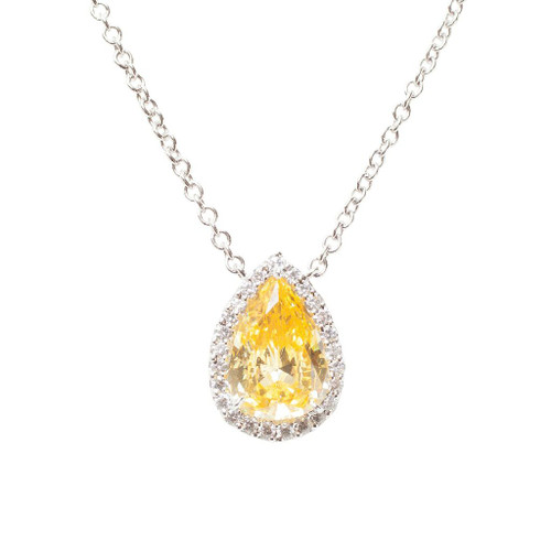 Canary Pear Halo Pendant  (5.5 TCW) Canary Pear Halo Pendant  (5.5 TCW)