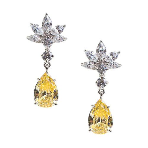 Pear Drop Earrings with Cluster Marquise Top (7 TCW) Pear Drop Earrings with Cluster Marquise Top (7 TCW)