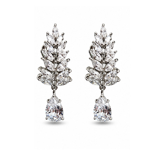 Fern Marquise Cluster Earrings (9x6mm pear drops)