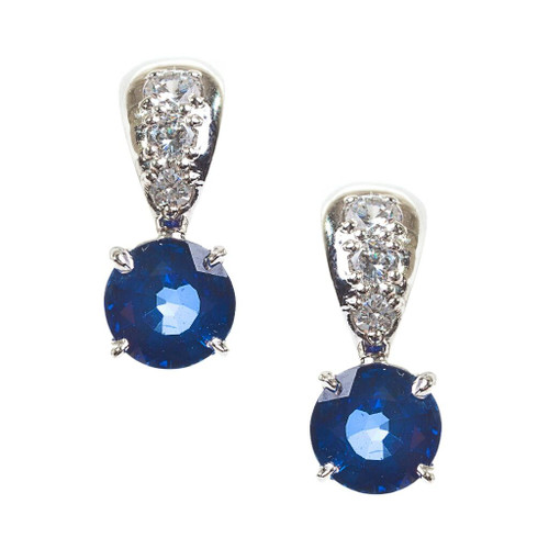 EARRING TAPERED PAVE TOP W/CZ STN BOT - EF436/SAP/CZ