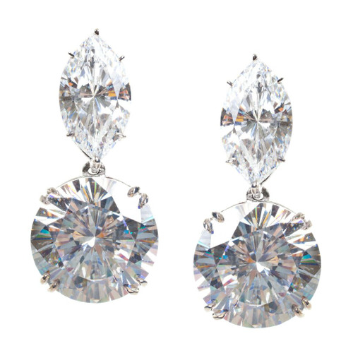 EARRING MQ TOP RD BOT - EN98RD/CZ