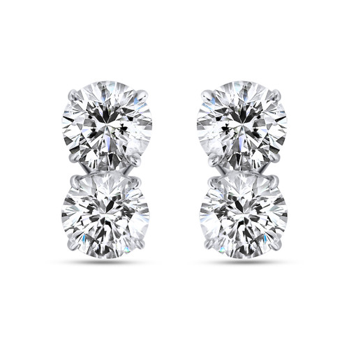Round Double Stud Earrings (8 TCW)