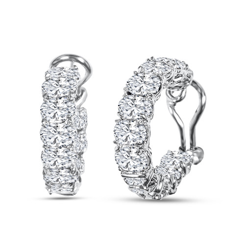 Oval-Cut Hoop Earrings (11 TCW) Oval-Cut Hoop Earrings (11 TCW)