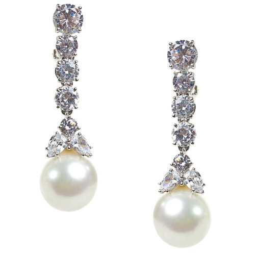 5 ROUND STONES W/TWO PEAR&PEARL DROP - EF919/PRL/CZ