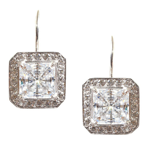 SQUARE CENTER WITH PAVE ON WIRE - EF897/CZ