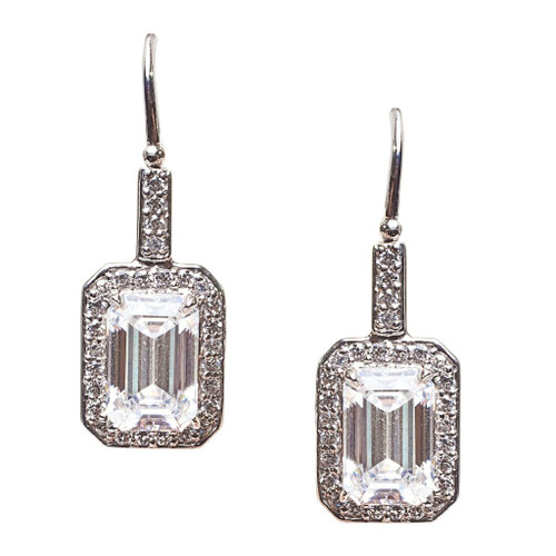 ASSCHER CUT SURR. BY MIRCO-PAVE ON WIRE - EF941/CZ