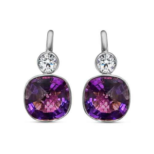 Amethyst Cushion Drop with Bezel (11 TCW)