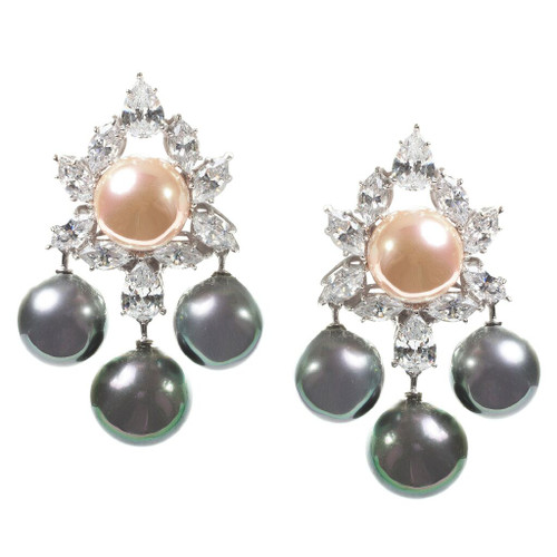10MM PEARL DROP EARRING - EF152S/PRL/CZ