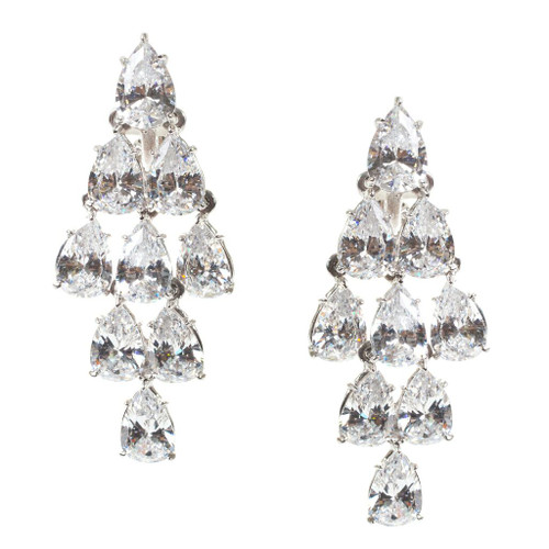 PEARSHAPE DROP EARRING - EF1087/CZ
