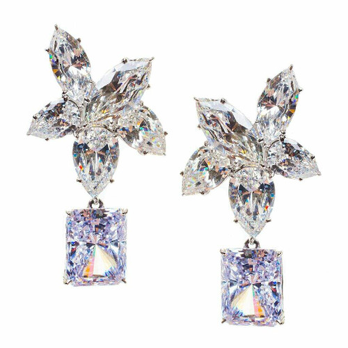 EARRING 5 LG MARQ CLUST TOP W/EC DROP - CJ79D/CZ