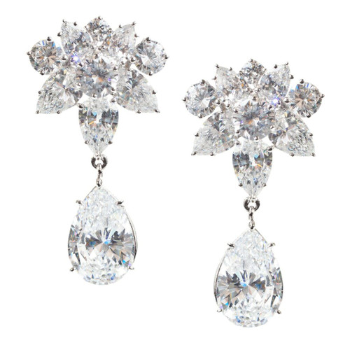 EARRING CLUSTER W/ESR DROP - CJ75D/CZ