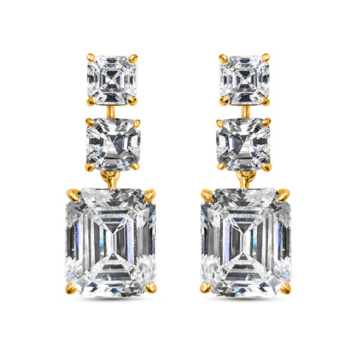 DOUBLE ASSCHER DROP WITH EMERALD CUT BOTTOM - EF1127/CZ