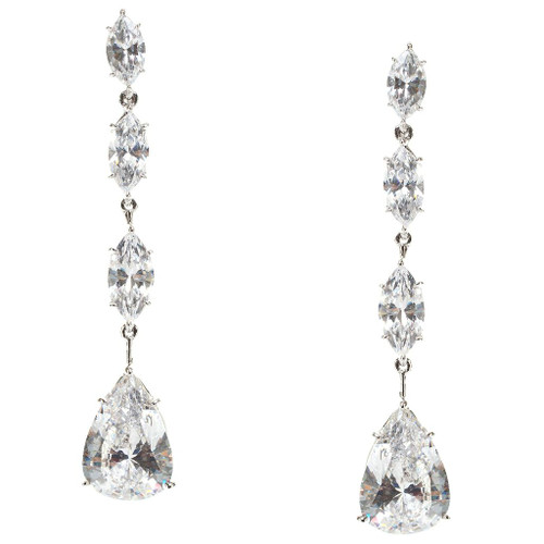 TRIPLE MARQUE WITH PEARSHAPE DROP - EF1168/CZ