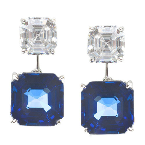 5.5MM TOP & 8MM BOTT DOUBLE ASSCHER EARRING
