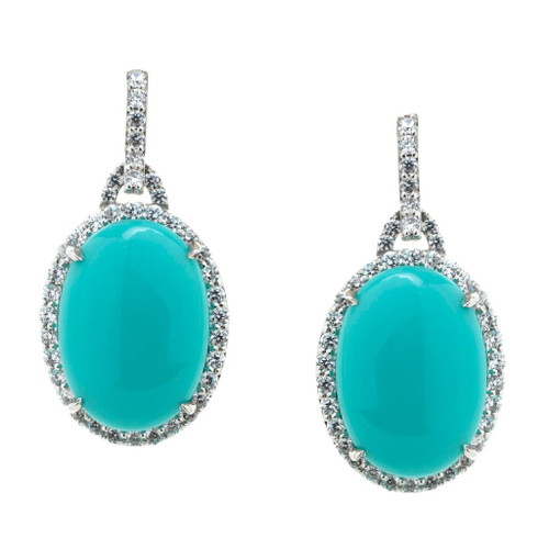 CABACHON WITH MICRO PAVE ON WIRE - EF1001/TURQ/CZ