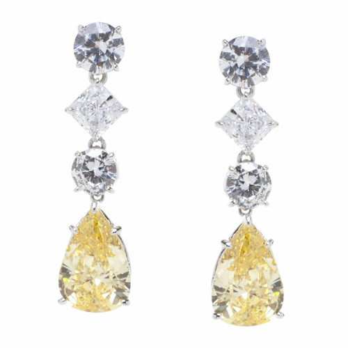 MULTISTONE DROP EARRING - EF967SH/CAN/CZ