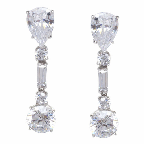 PEAR/ROUND/MARQUEE/ROUND DROP EARRING - EF719/CZ PEAR/ROUND/MARQUEE/ROUND DROP EARRING - EF719/CZ