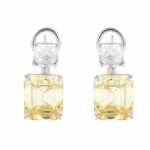 ASSCHER WITH EMERALD CUT DROP - EF1209/CAN/CZ