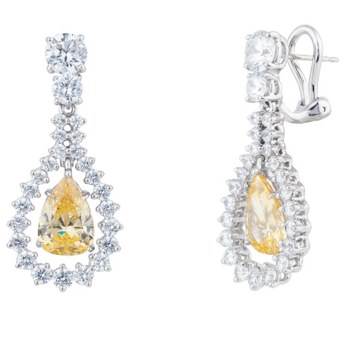 OPEN PEARSHAPE DROP EARRING - EF1312/CAN/CZ