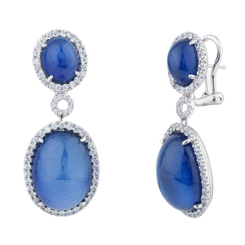 CABACHON PAVE SET DROP EARRING - EF1313/SAP/CZ