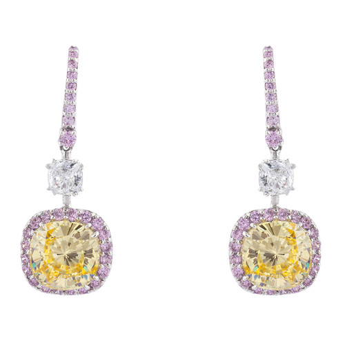 8CT CUSHION DROP WITH PAVE SETTING - EF1364/CAN/PK/CZ