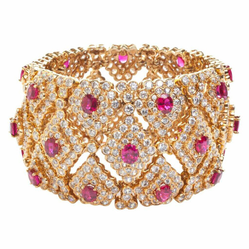 WIDE STIFF BRACELET - B92/RUB/CZ