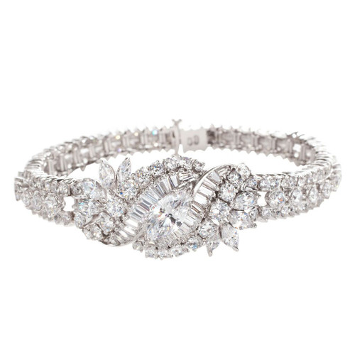 BRACELET DBL RDS EA SIDE W/LG RD CTR IN ROW ADD CTR PC - BMRB/CZ