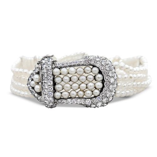 BRACELET 4 STRND 3MM PLS - BF395/PL/CZ