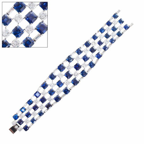 WIDE PRINCESS CUT BRACELET - BF183/SAP/CZ