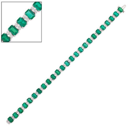 Emerald Alternating Marquise Bracelet Emerald Alternating Marquise Bracelet