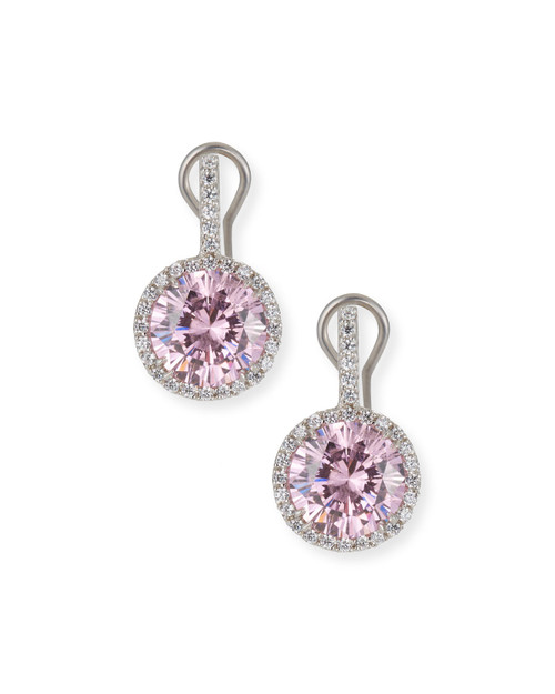 Pink Solitaire & Pave Drop Earrings (14.75 TCW)