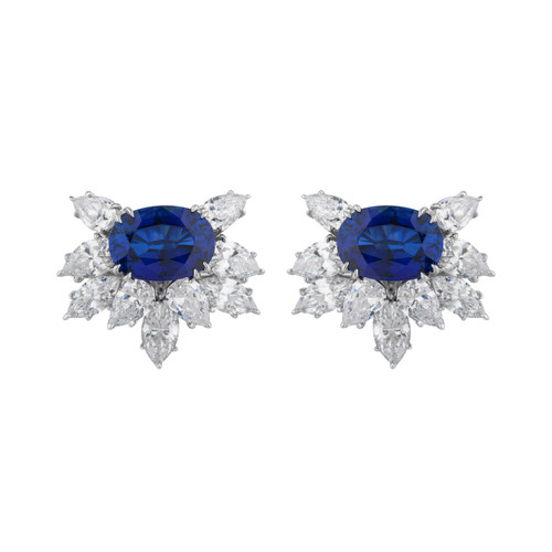 OVAL CLUSTER EARRING - EF1451/SAP/CZ