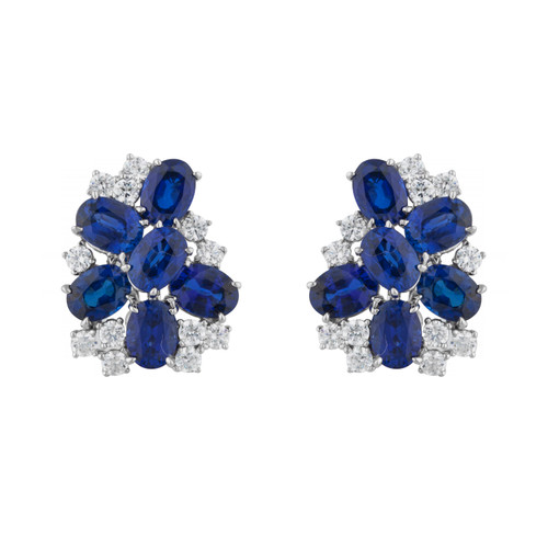 CLUSTER EARRING OF OVALS AND ROUNDS - EF1479/SAP/CZ
