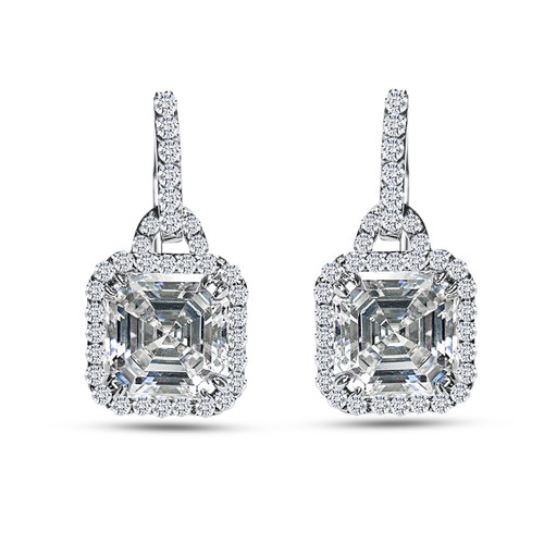 Asscher Pave Drop Earrings (8.5 TCW)