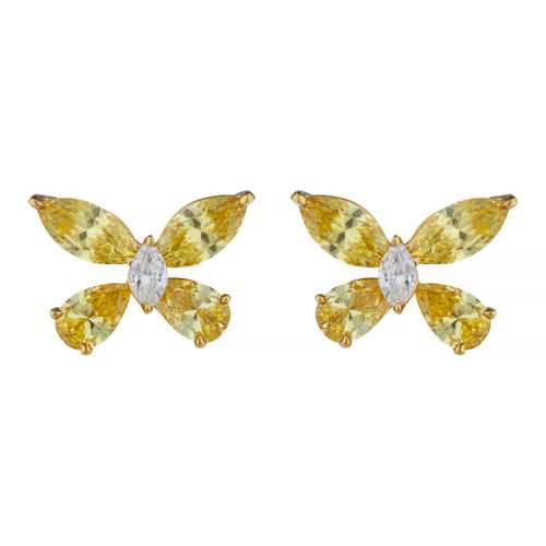 Canary Butterfly Stud Earrings (5.5 TCW) Canary Butterfly Stud Earrings (5.5 TCW)