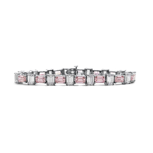 Emerald-Cut, Multi-Color Alternating East-West Bracelet Emerald-Cut, Multi-Color Alternating East-West Bracelet