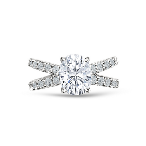 Split Shank with 2ct Oval Center - F1518/CZ/14KT