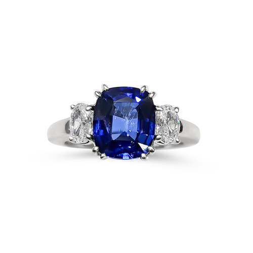 9X7(2.5CT) CUSHION CUT WITH OVAL SIDES(.25CT) - F1482-SAP-CZ-14K