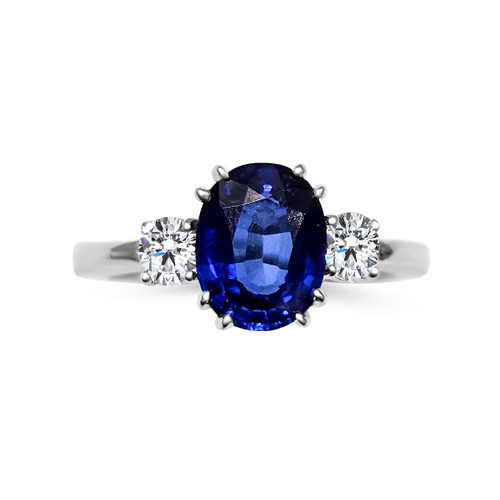 9x7 Oval(2CT) with 2 Round cz (.16ct)-F1500-SAP-CZ-14KT