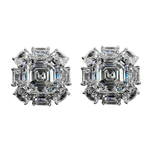 12ct Cushion Cut Earring (24 TCW) - EF1552-CZ