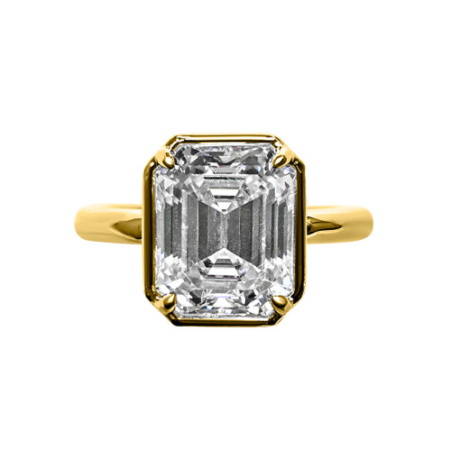 Bezel Set Emerald Cut Ring(5 TCW)