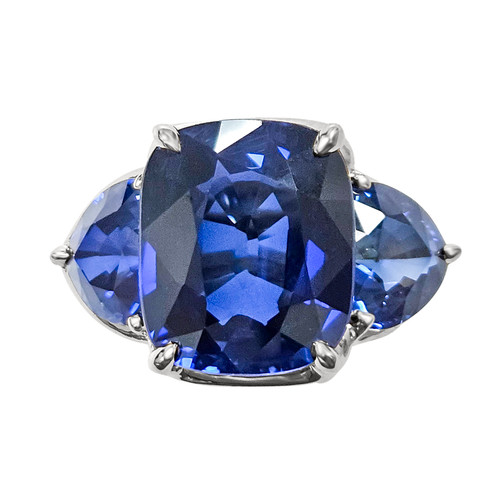 Large Sapphire Three Stone Ring (17.5 TCW)