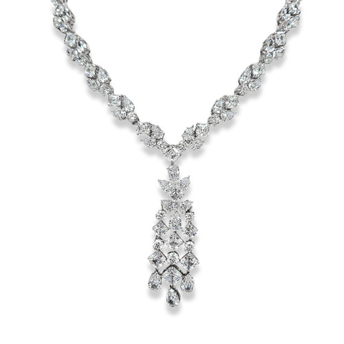 PEARS  RDS  PRINCESS CUTS STONE W/ 3 ROW DROP