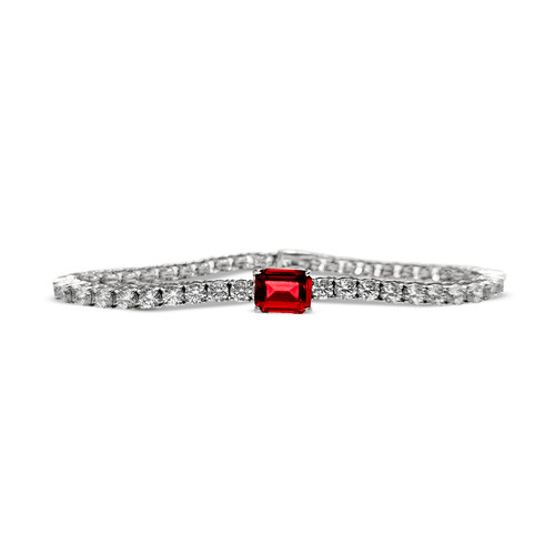 Bracelet with 2.5ct Emerald Cut Ruby