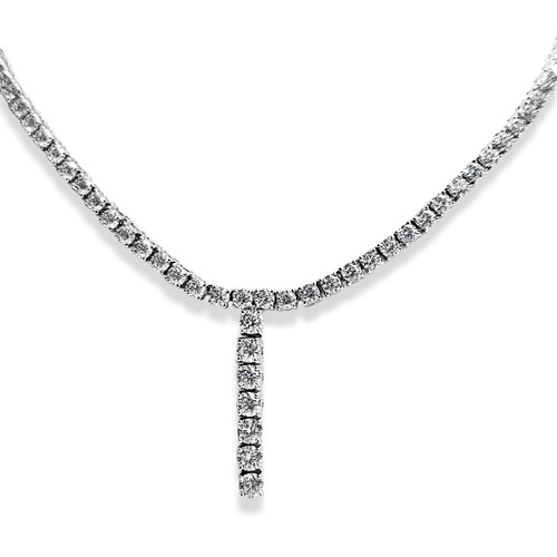 Lariat Style 4 Prong Tennis Necklace(13.26TCW)