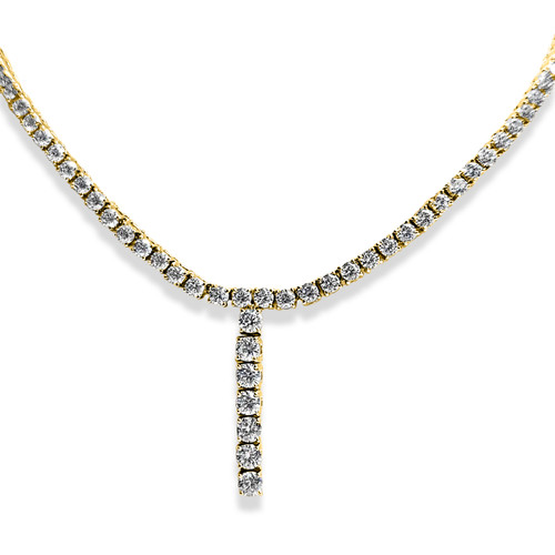 Lariat Style 4 Prong Tennis Necklace(13.26TCW)