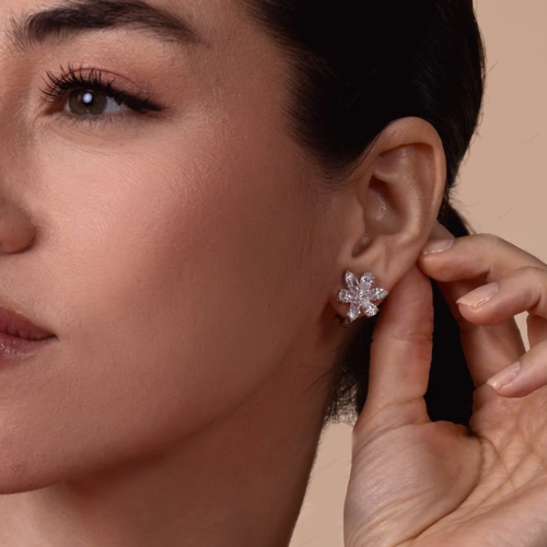 Marquise and Pear Flower Earring